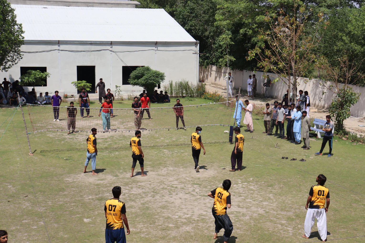ONIMS students taking part in sports on the campus ground